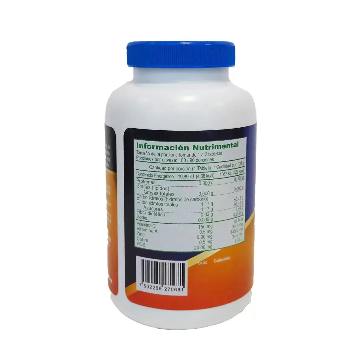 Just Cetrux Vitamina C, Fibra Soluble, Zinc y Cobre - 120 Tablets