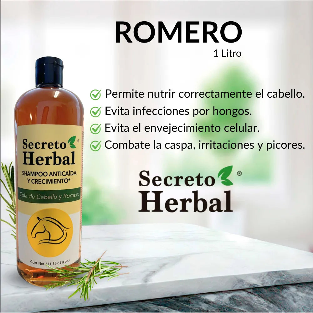 Shampoo Secreto Herbal ( 2 Romero, 2 Chile & 2 Sábila) 6 Pack