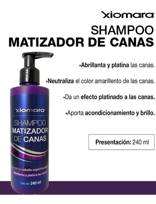 Shampoo Xiomara Matizador De Canas 240ml. (2 pack)