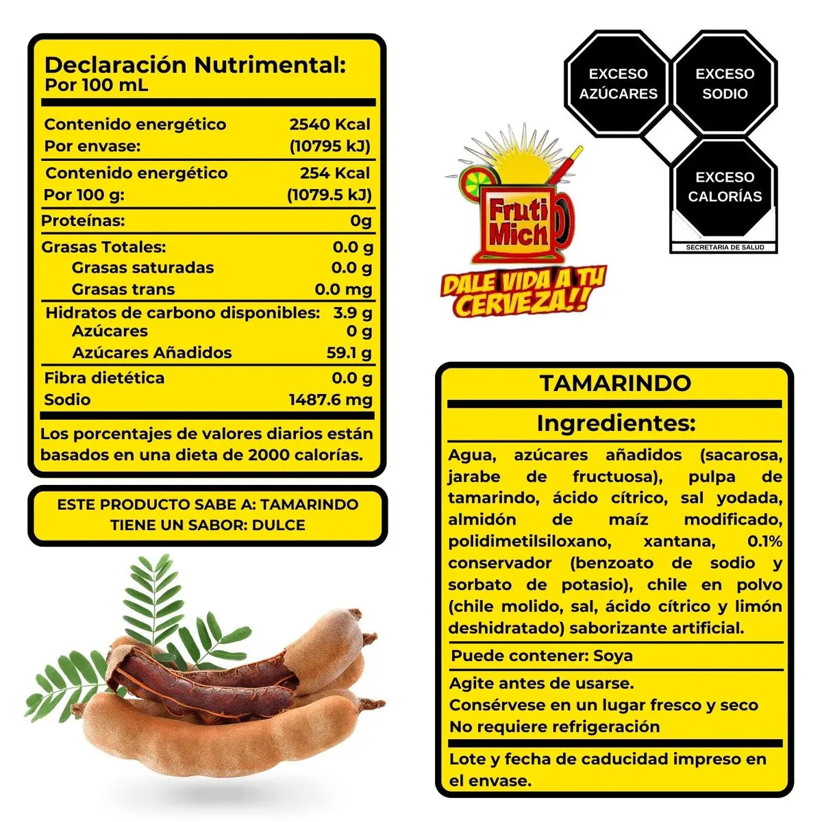 Frutimich Tamarindo Michelada Mix | Mezcla para Michelada Tamarindo