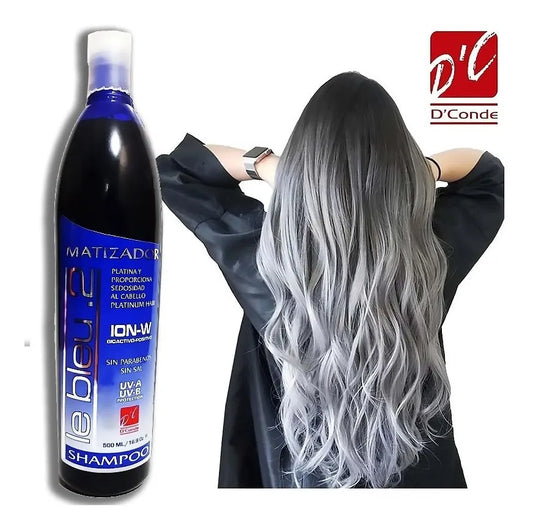 Shampoo Matizador Le Bleu D'Conde, 250ml, Platina Y Da Brillo (2 pack)