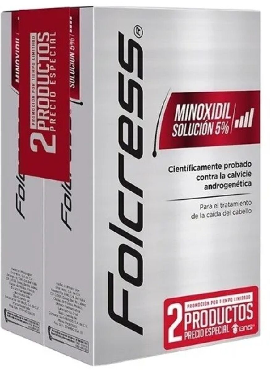 Folcress Minoxidil 5% Hair Loss Solution (2 Pack)
