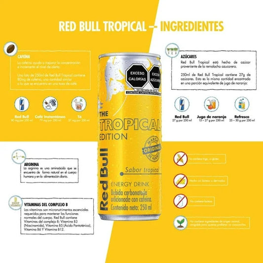 Red Bull Energy Drink - Tropical Flavor