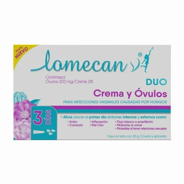 Lomecan Duo 3 óvulos & 1 crema de 20g