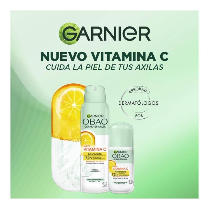 Garnier Obao Dermo Eficacia Vitamin C Antiperspirant Spray | 150 ml (2 Pack)