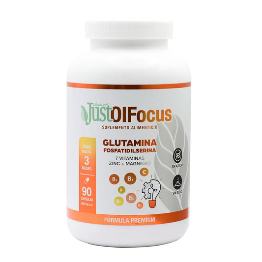 Just OlFocus Glutamina Fosfatidilserina 7 Vitaminas Zinc + Magnesio - 90 Capsules