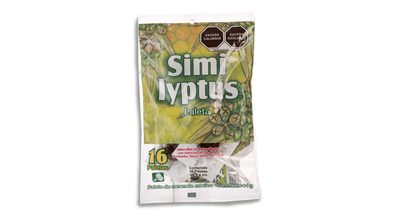 PALETAS SIMILYPTUS MENTOL / MIEL / EUCALIPTO CON PROPOLEO 16 PIEZAS