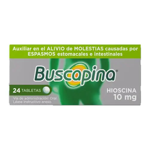 Buscapina, an aid in stomach pain relief, 24 tablets.