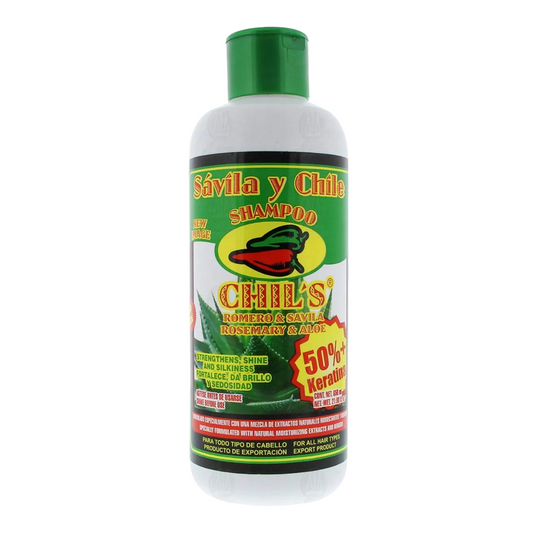 Shampoo Chil's con Sábila, Romero & Chile, 650 ml.
