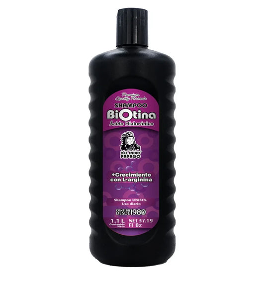 Del Indio Papago Biotin + Hyaluronic Acid Shampoo | Biotina + Ácido Hialurónico, 1.1 L