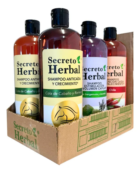 Shampoo Secreto Herbal ( 2 Romero, 2 Chile & 2 Sábila) 6 Pack