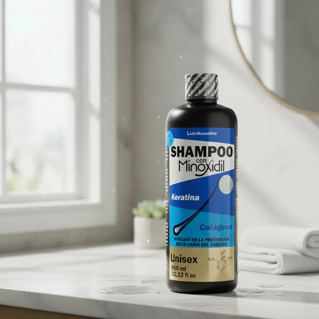 Shampoo Sin Sal Minoxidil Keratina Colageno Shampo - 950ml -Incredible