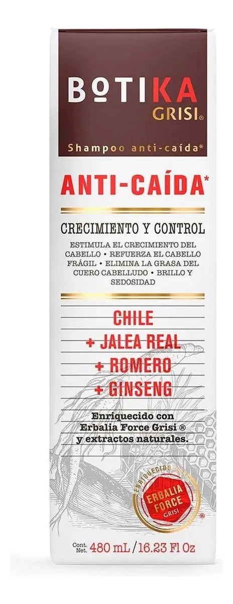 Shampoo Grisi Botika Anti Caída Crecimiento y Control 480ml