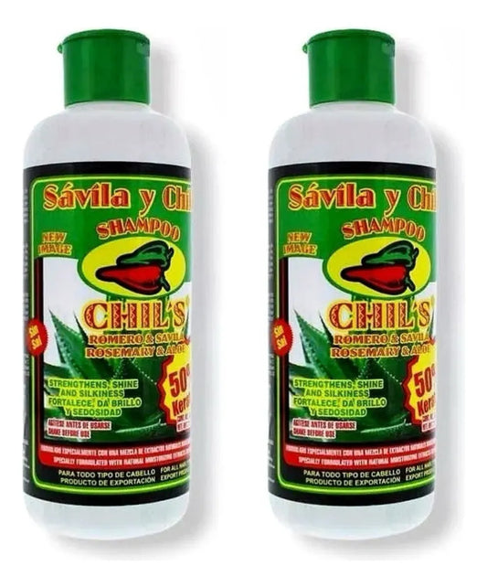 Shampoo Chil's con Sábila, Romero & Chile, 650 ml.(2 pack)