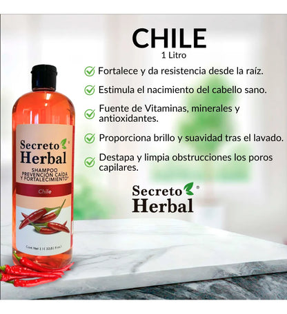 Shampoo Secreto Herbal Anticaída Y Fortalecimiento Chile 1 L