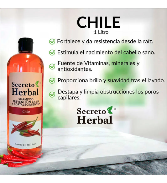 Shampoo Secreto Herbal Anticaída Y Fortalecimiento Chile 1 L