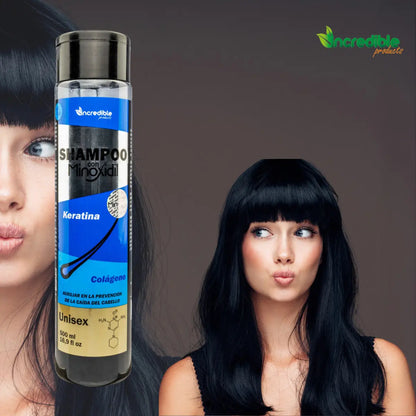 Incredible Minoxidil, Keratin & Collagen Shampoo | Sin Sal, 500 ml