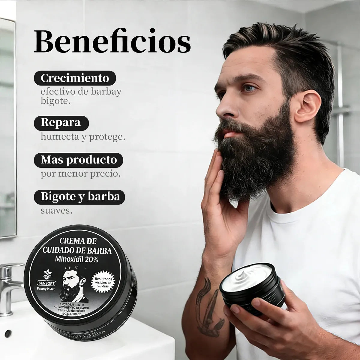 Sensopt Beard Balm | Bálsamo para Barba, 150 g, Incienso Dragón Antiguo (2 Pack)