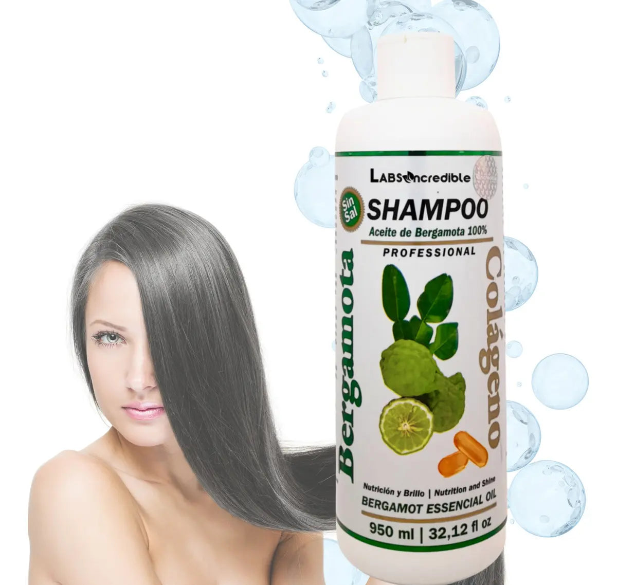 Incredible Bergamot & Collagen Shampoo | Bergamota y Colágeno, 950 ml