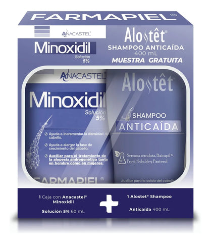 Anacastel Minoxidil 5% + Alostet Shampoo | Shampoo de Regalo