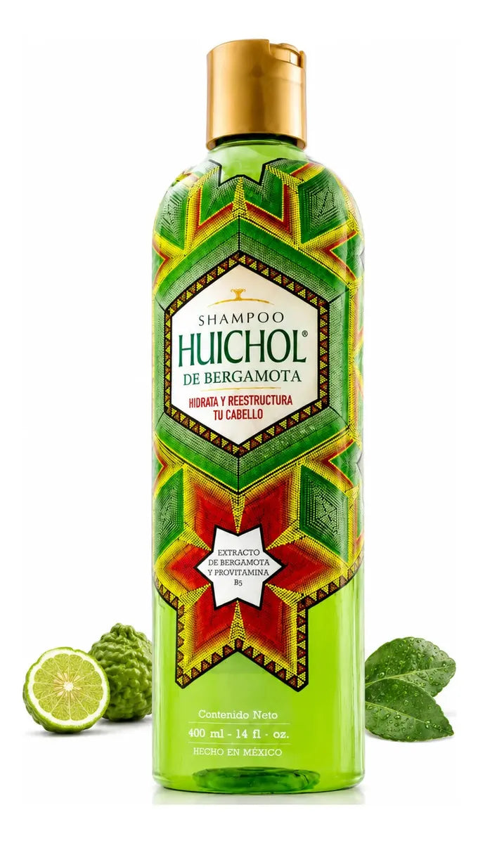 Huichol Bergamot Shampoo | Shampoo de Bergamota, 400 mL (2 Pack)