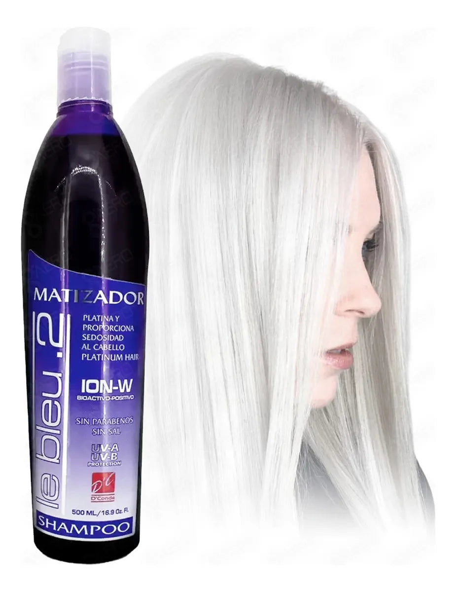 Shampoo Matizador Le Bleu D'Conde, 250ml,  Platina Y Da Brillo (2 pack)