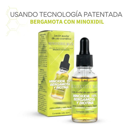Minoxidil 15% + Bergamot & Biotin | Bergamota y Biotina, 3-Pack (1 pack)
