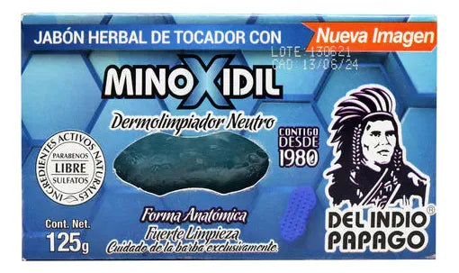 Shampoo & Soap Minoxidil Del Indio Papago, Con Aloe Vera 1.1L.