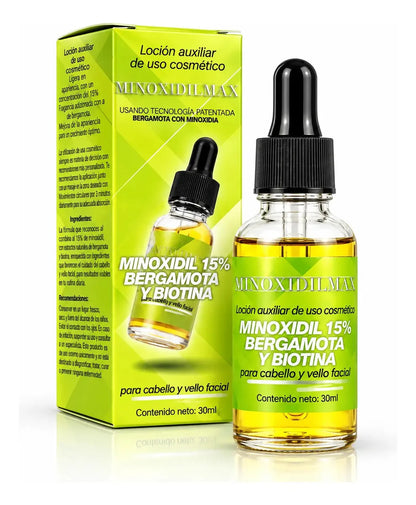 Minoxidil 15% + Bergamot & Biotin | Bergamota y Biotina, 3-Pack (1 pack)