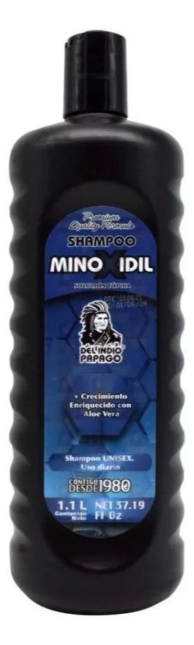 Shampoo Minoxidil Del Indio Papago, Enriquecido Con Aloe Vera 1.1L. (2 pack)