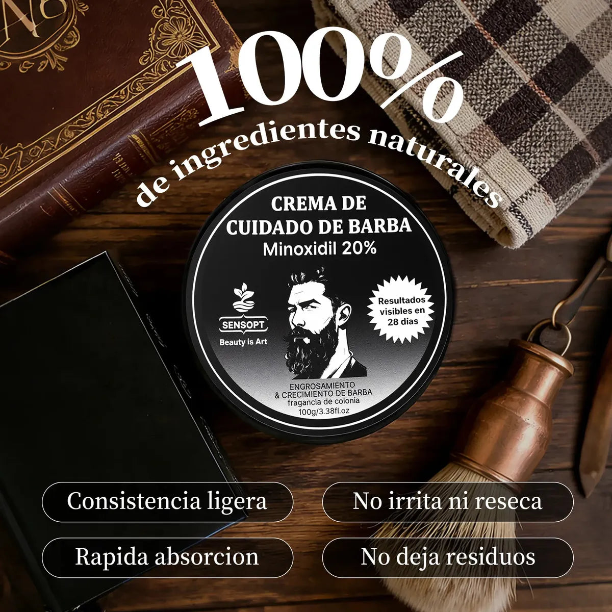 Sensopt Beard Balm | Bálsamo para Barba, 150 g, Incienso Dragón Antiguo (2 Pack)