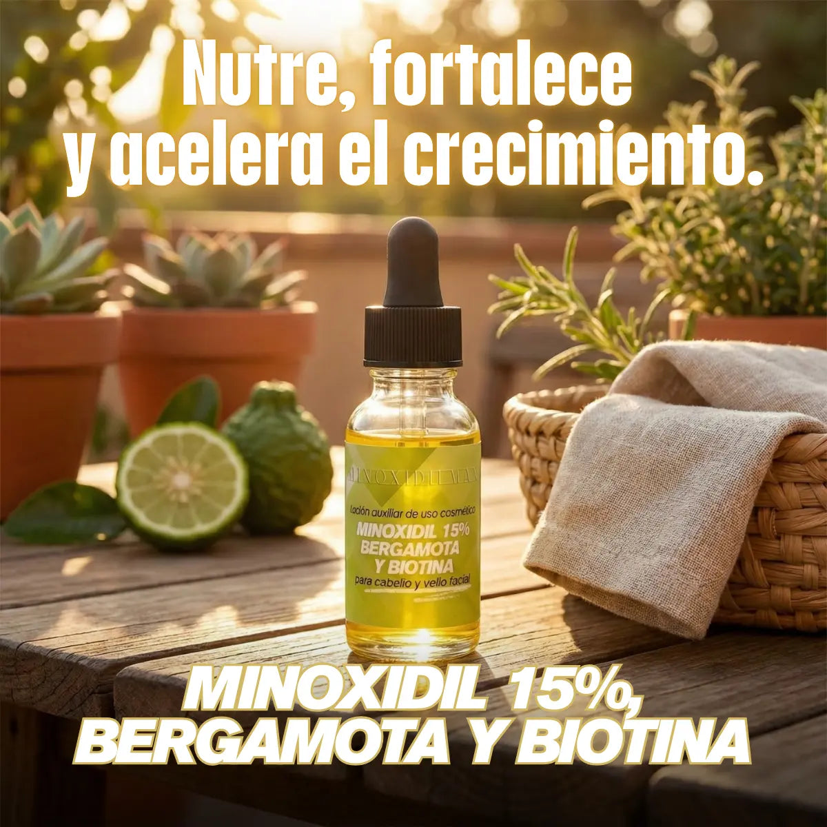 Minoxidil 15% + Bergamot & Biotin | Bergamota y Biotina, 3-Pack (1 pack)