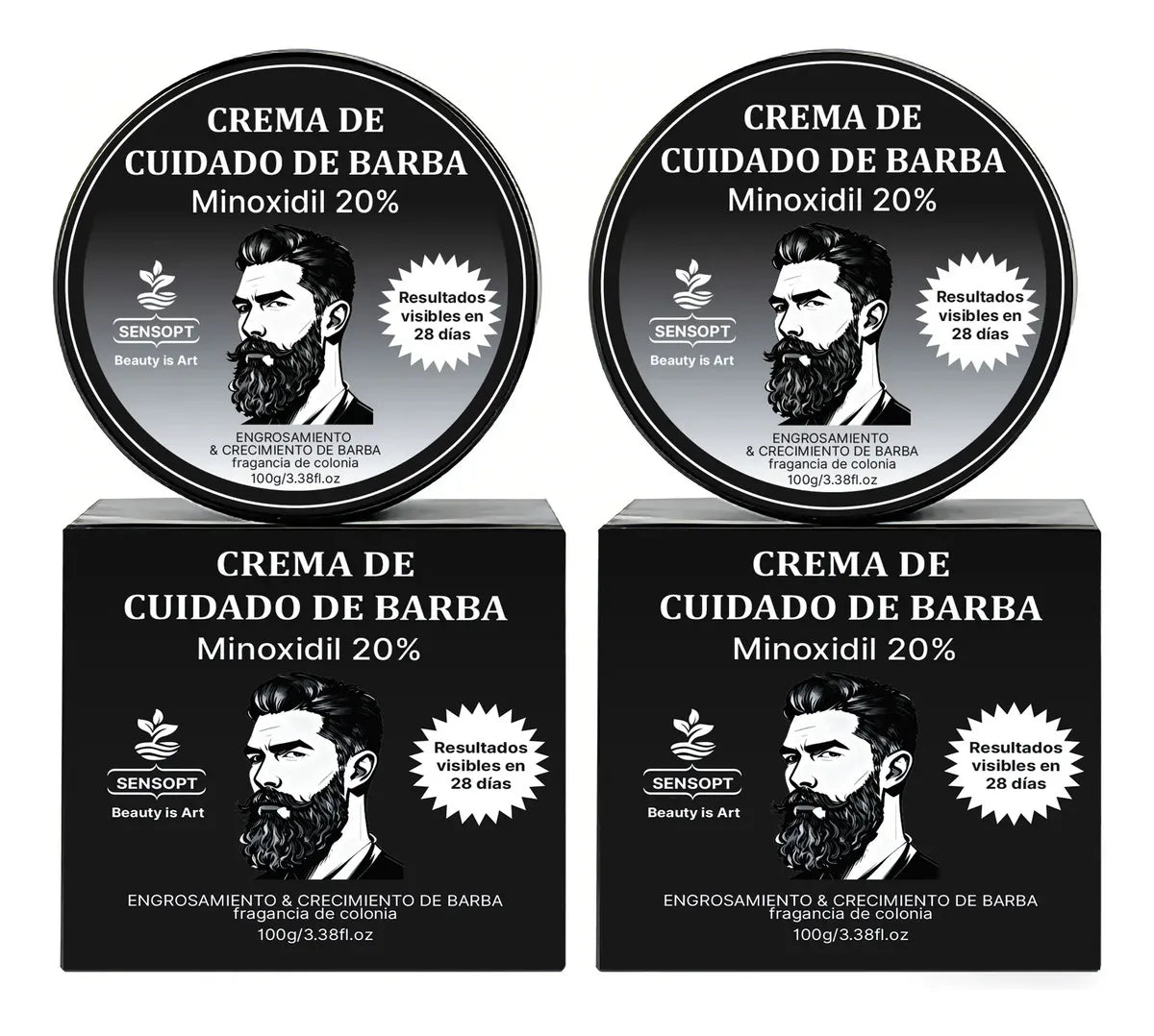 Sensopt Beard Balm | Bálsamo para Barba, 150 g, Incienso Dragón Antiguo (2 Pack)