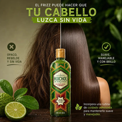 Huichol Bergamot Shampoo | Shampoo de Bergamota, 400 mL (2 Pack)