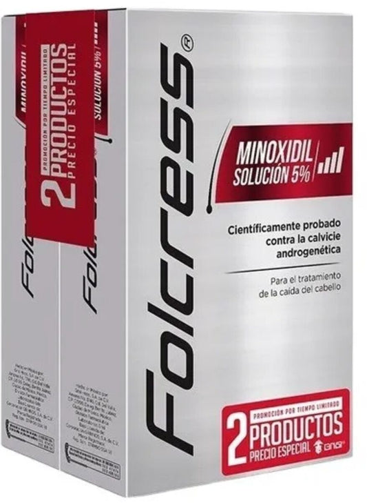 Folcress Minoxidil 5% Hair Loss Solution (2 Pack)