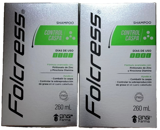 Folcress Control Caspa Shampoo - Control Excess Oil and Dandruff with Ease (2 Pack)